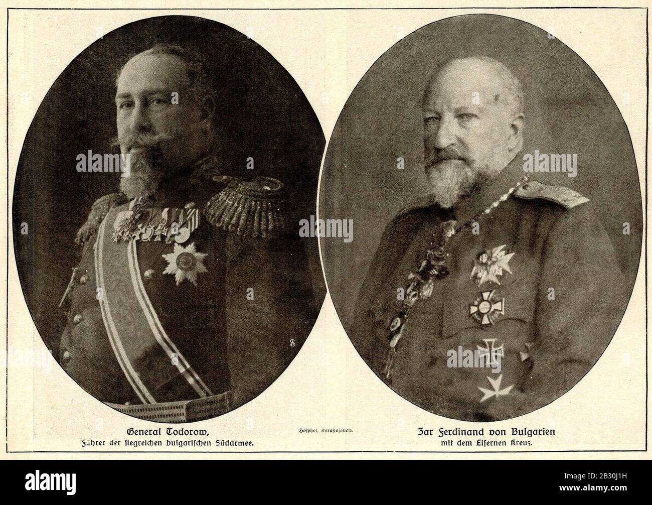 General Atanas Todorov & Zar Ferdinand von Bulgarien, 1915. Stock Photo