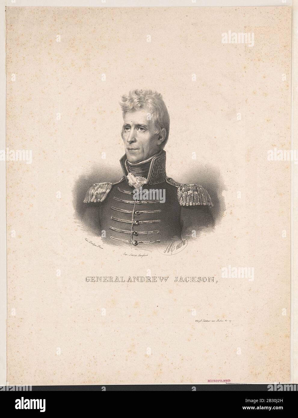 General Andrew Jackson - Van-Derlyn pinx. ; Maurin ; imp. lith de. Langlumé. Stock Photo