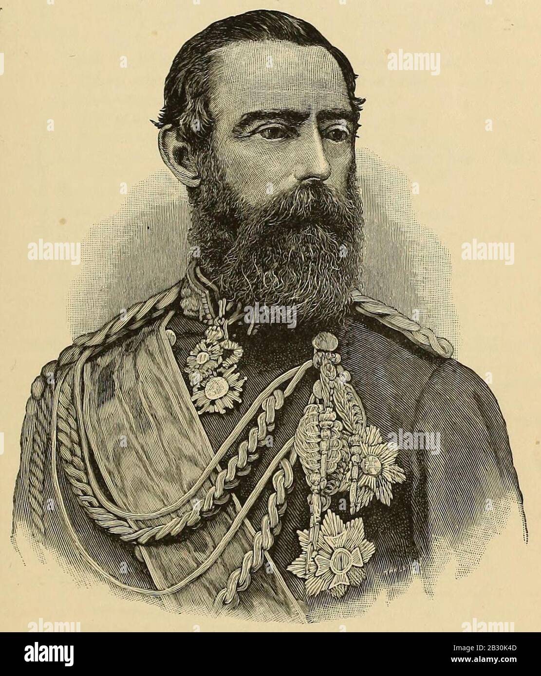 General Dominis, Consort of the Heir-Apparent, The Legends and Myths of Hawaii (1888) (cropped). Stock Photo