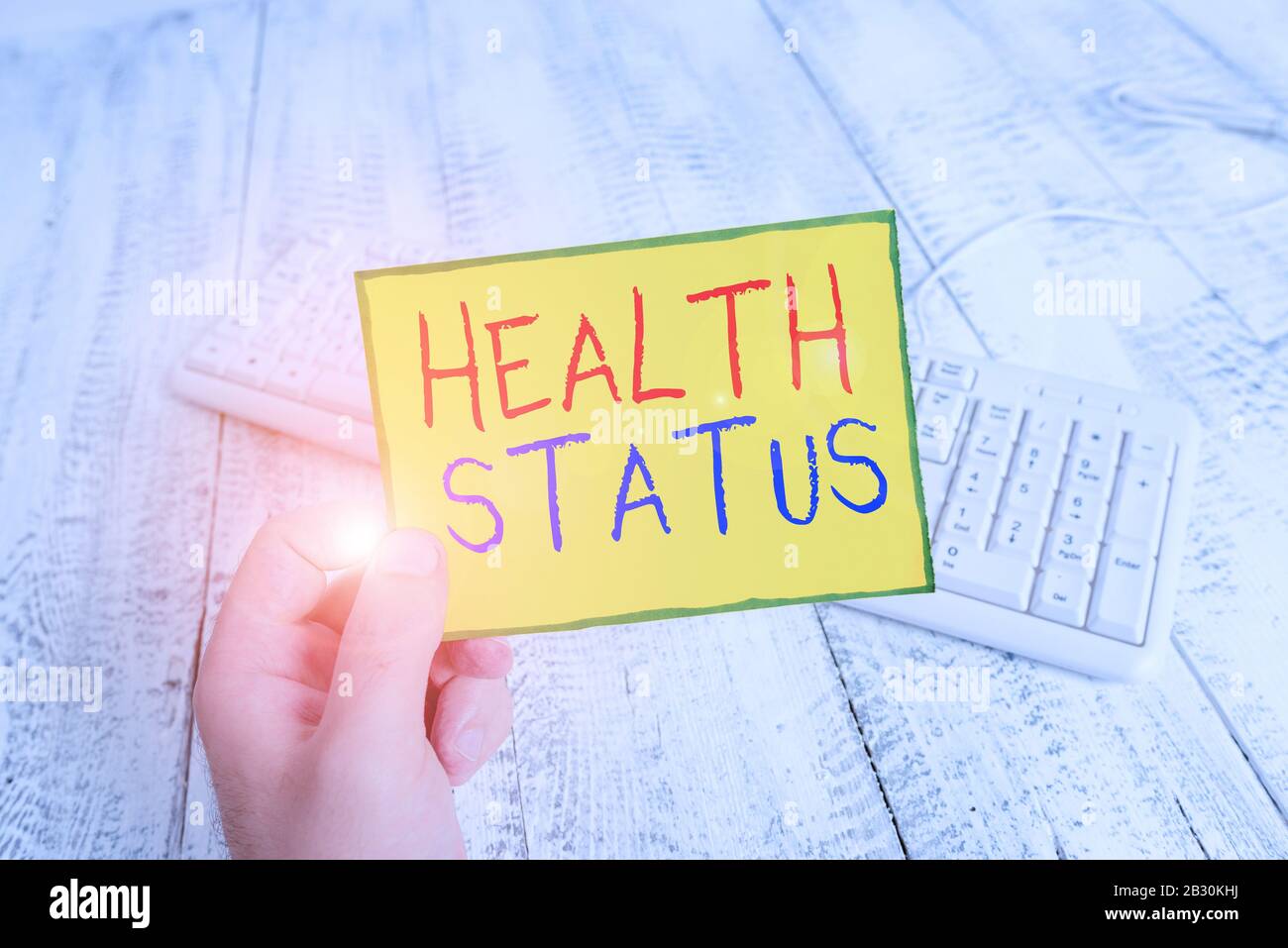 Health Rosting Text Handwriting text Health Status. Conceptual photo The state of health of ...