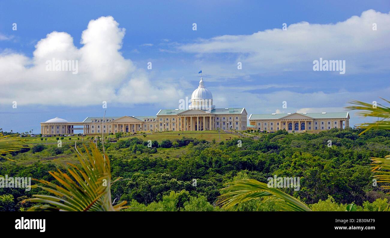 Government complex at Ngerulmud, Babeldaob island, Palau, Micronesia Stock Photo