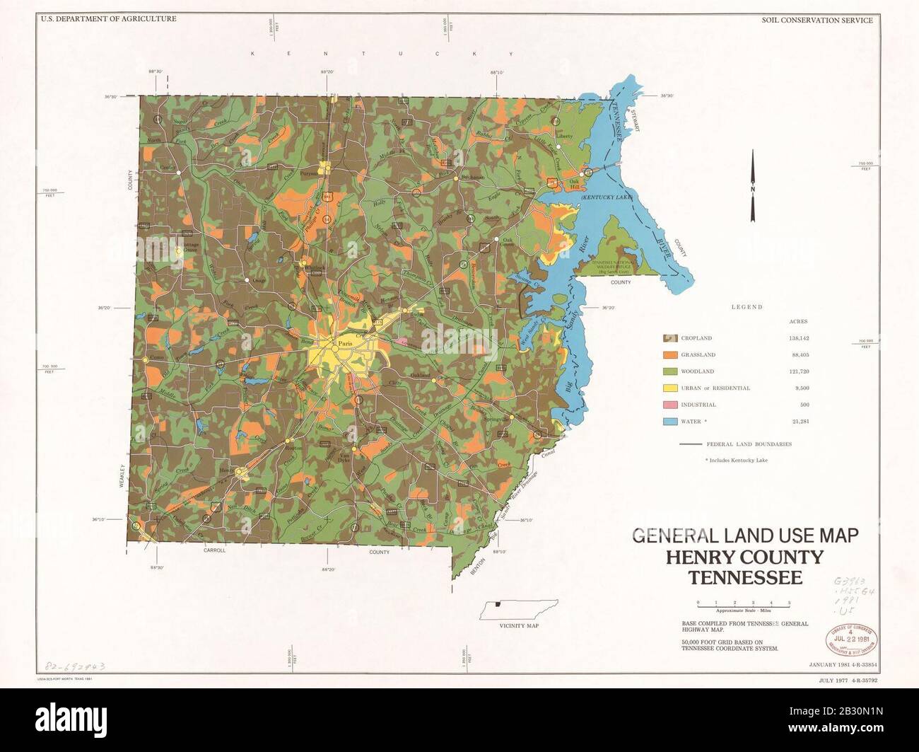 General land use map, Henry County, Tennessee Stock Photo Alamy