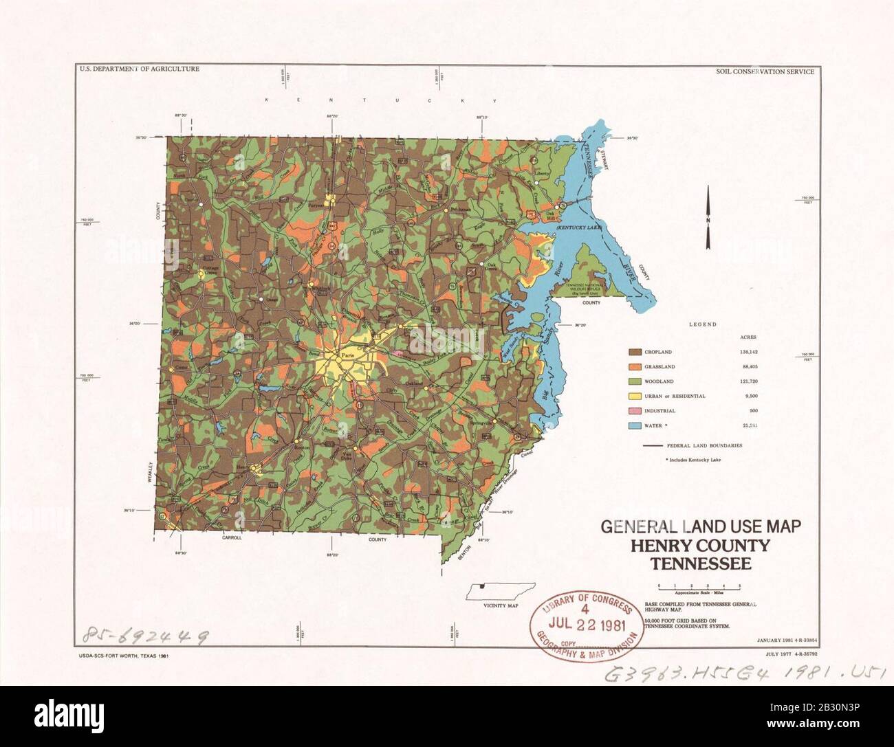 General land use map, Henry County, Tennessee Stock Photo Alamy