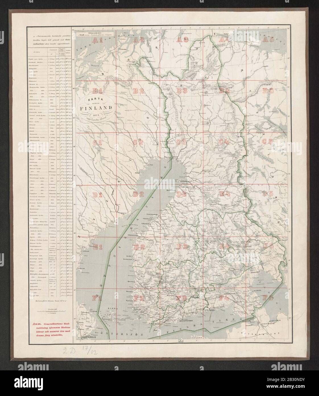 general-map-of-the-grand-duchy-of-finland-1863-sheet-16-stock-photo-alamy