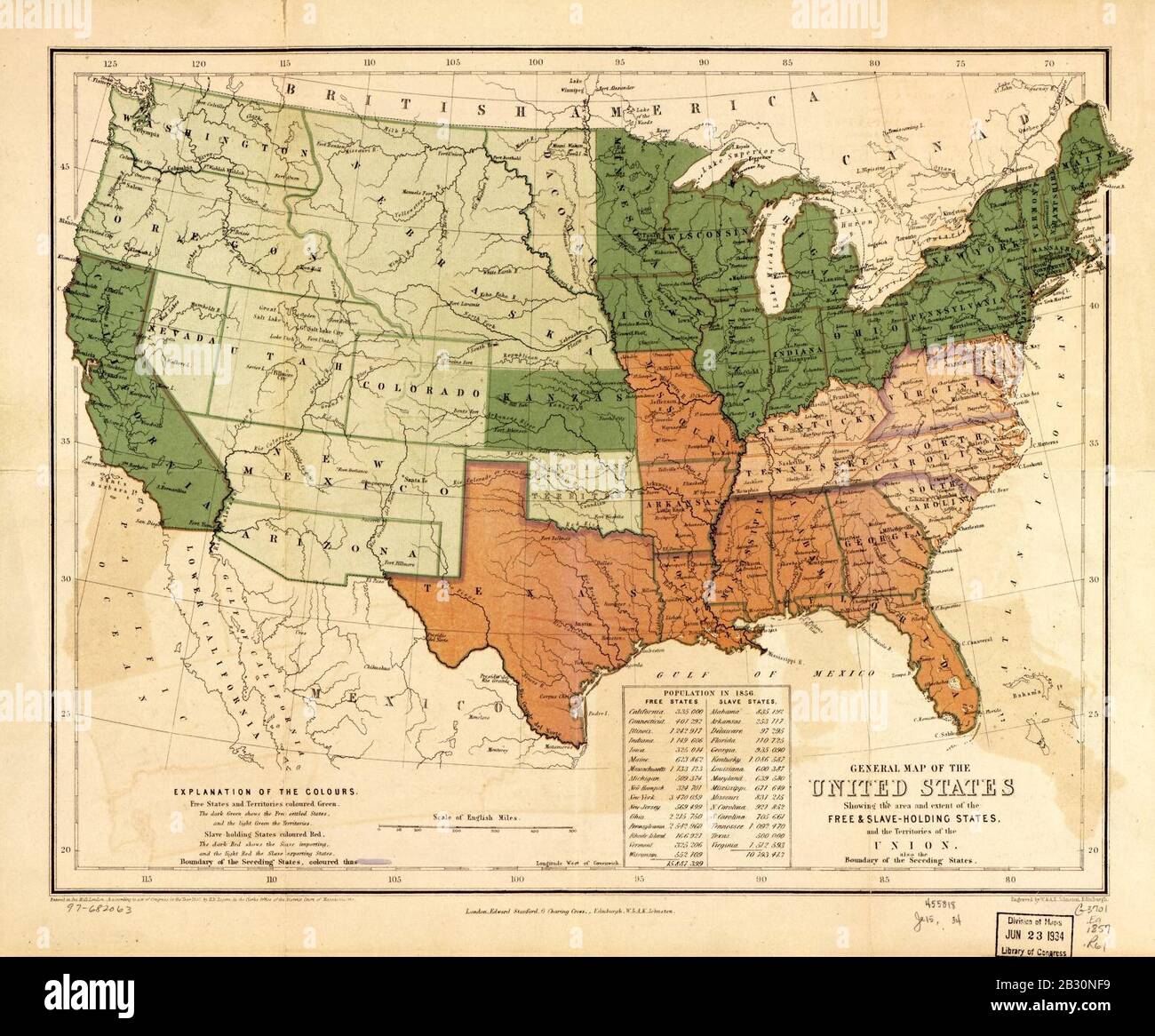 General map of the United States, showing the area and extent of the
