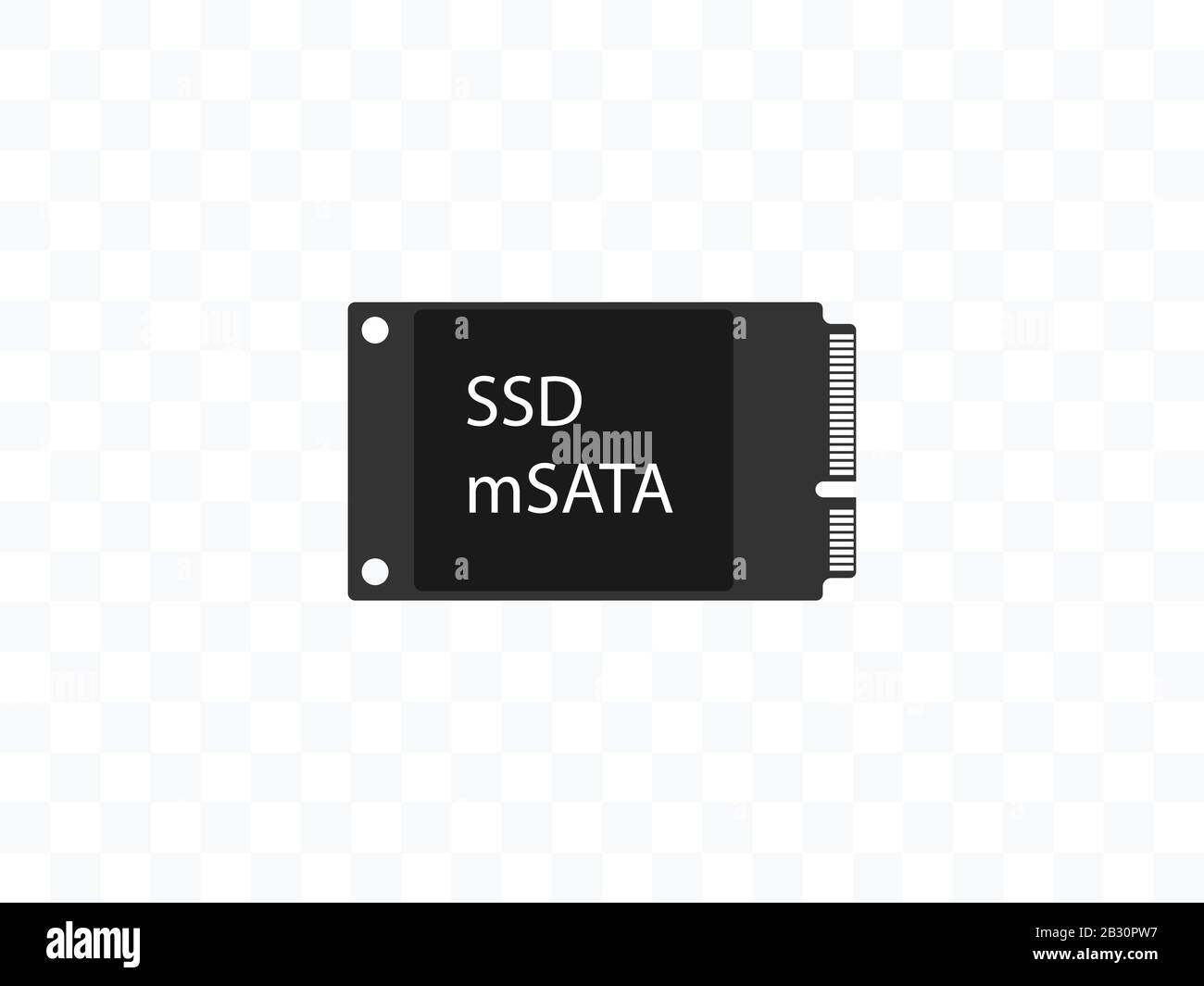 Solid state drive, ssd mSATA icon. Vector illustration, flat design. Stock Vector