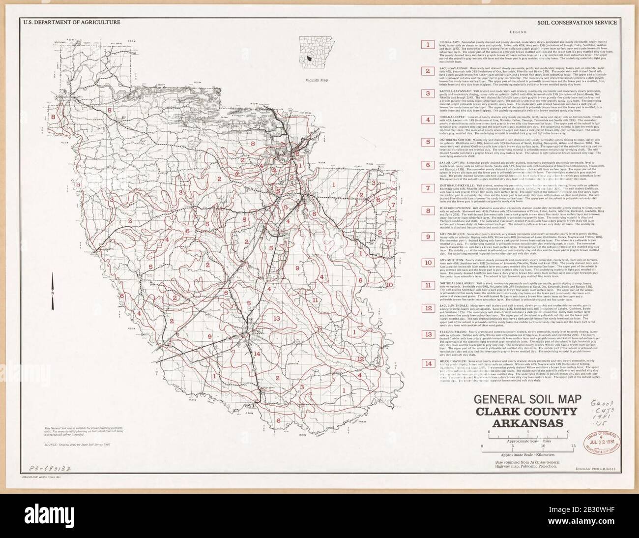 General Soil Map Clark County Arkansas Stock Photo Alamy