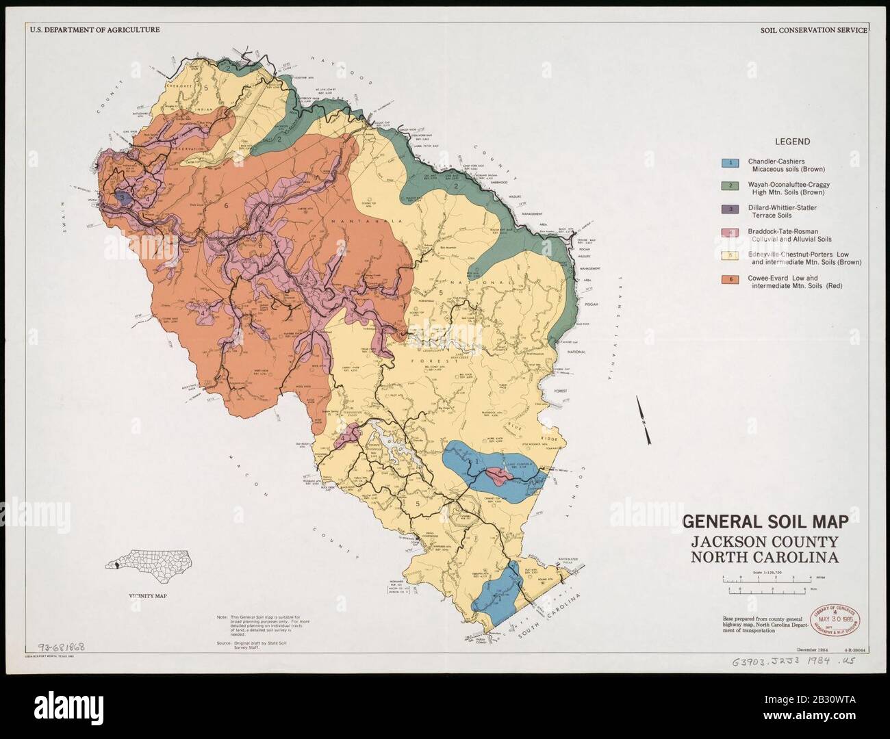 General soil map, Jackson County, North Carolina Stock Photo Alamy