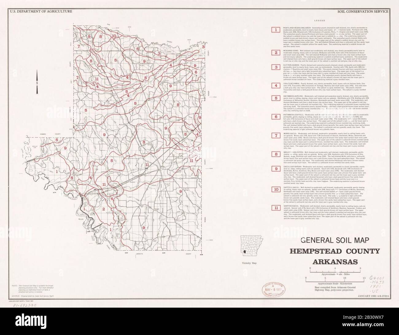 General soil map, Hempstead County, Arkansas Stock Photo Alamy