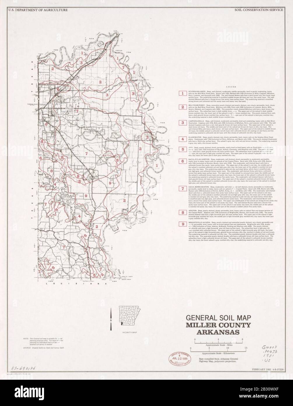 General soil map, Miller County, Arkansas Stock Photo Alamy