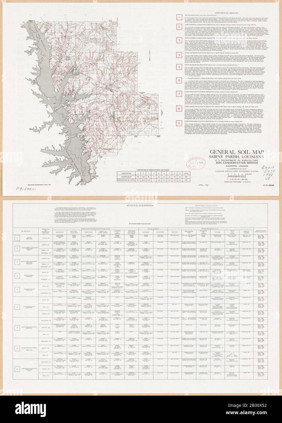 General soil map, Sabine Parish, Louisiana Stock Photo Alamy
