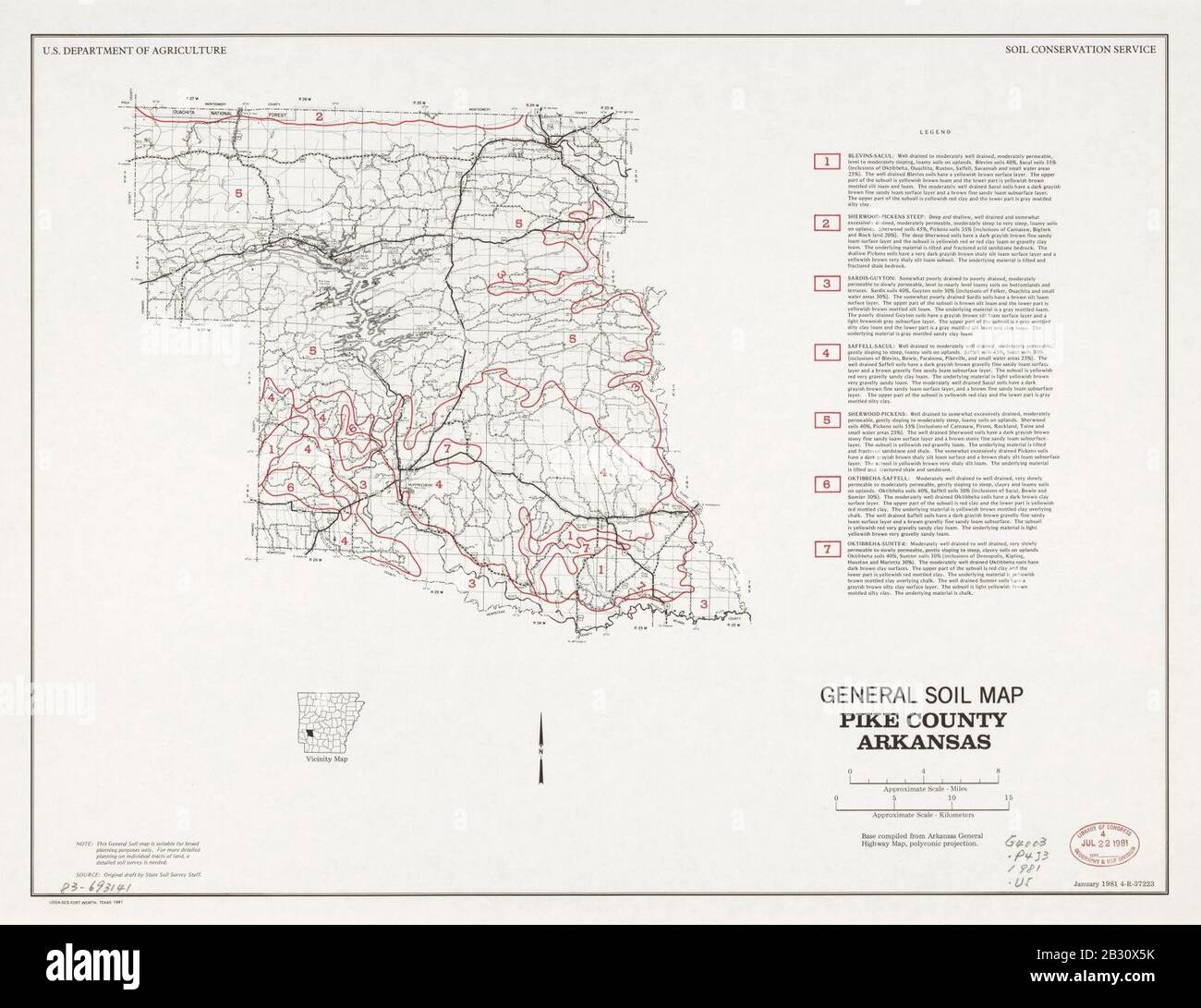 General soil map, Pike County, Arkansas Stock Photo Alamy