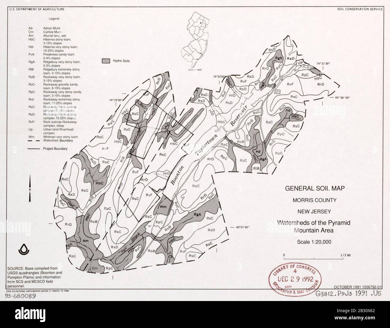 General soil map, Morris County, New Jersey, watersheds of the Pyramid