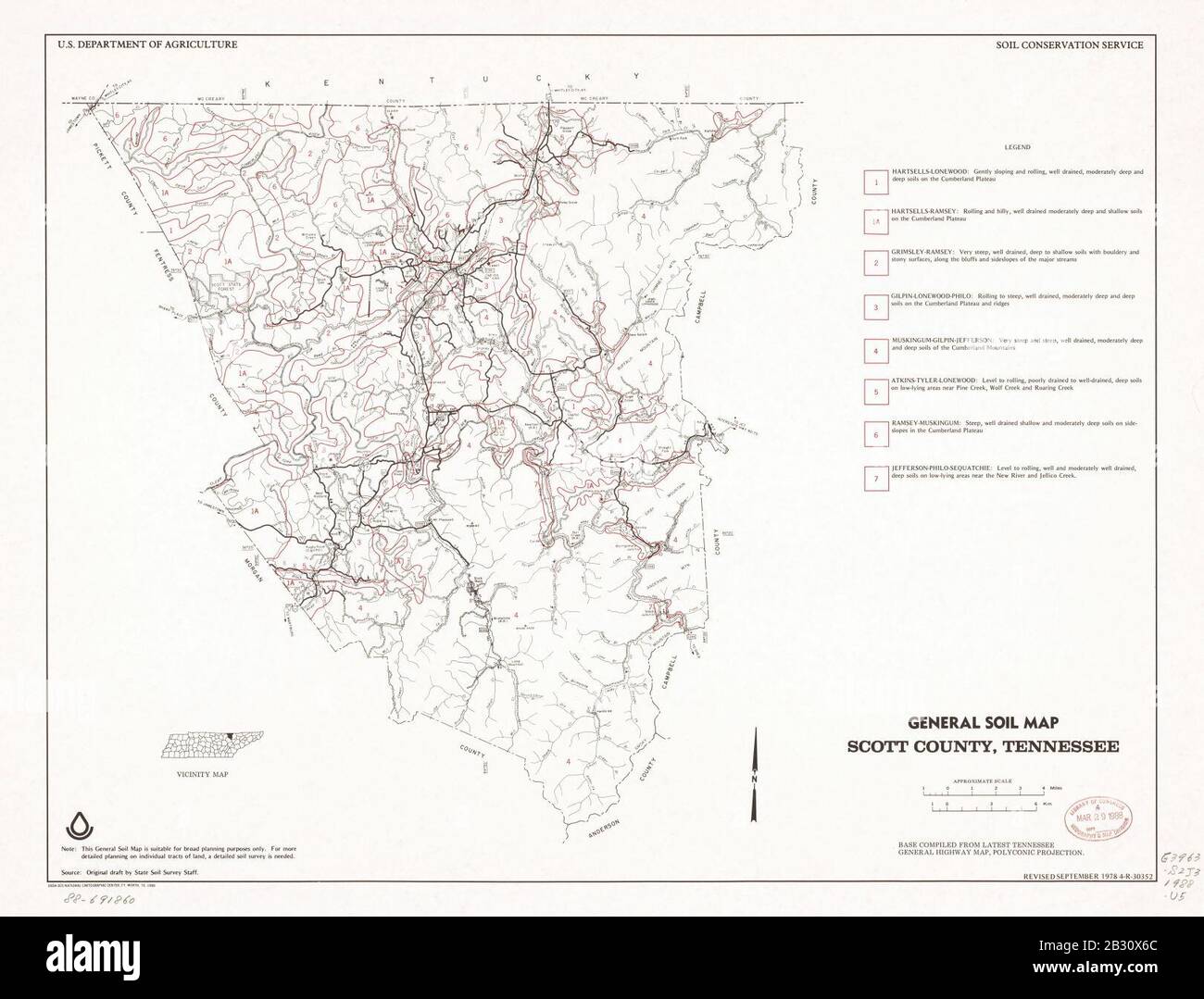 General soil map, Scott County, Tennessee Stock Photo Alamy