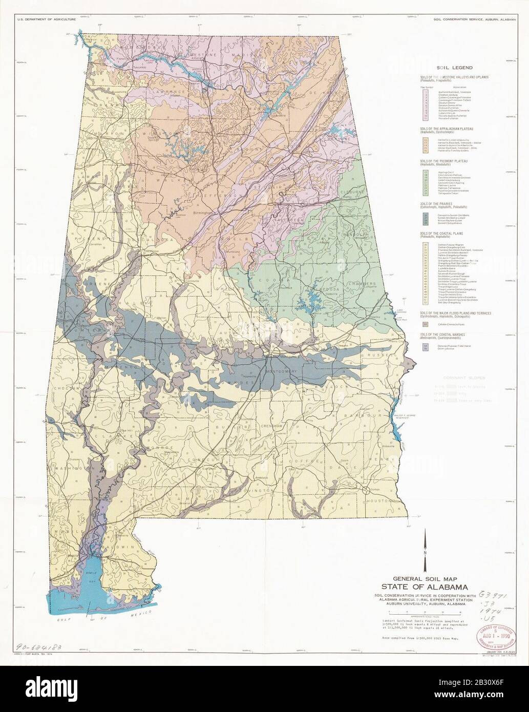 General soil map, State of Alabama Stock Photo - Alamy