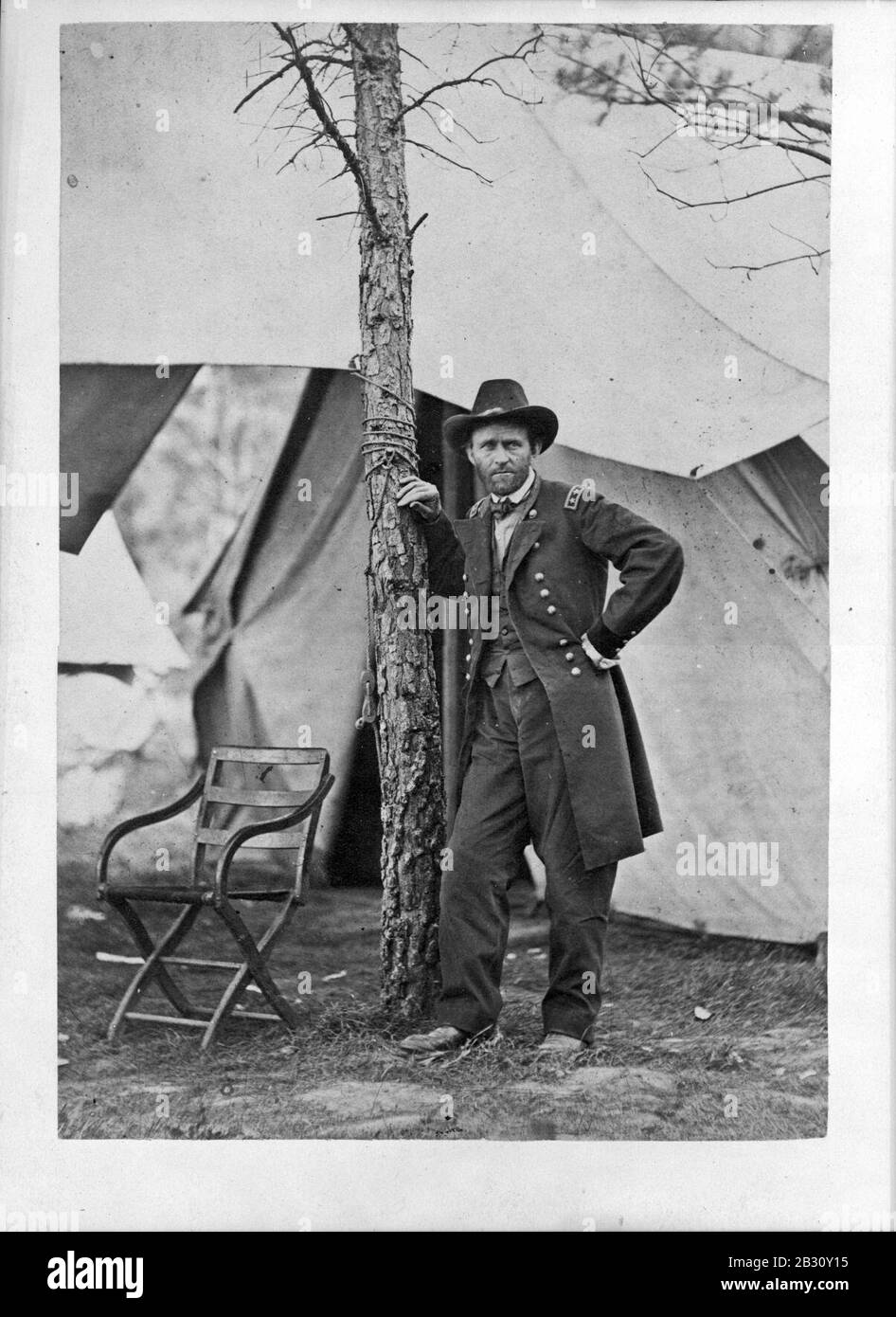 General Ulysses S. Grant at his headquarters in Cold Harbor, Virginia Stock Photo