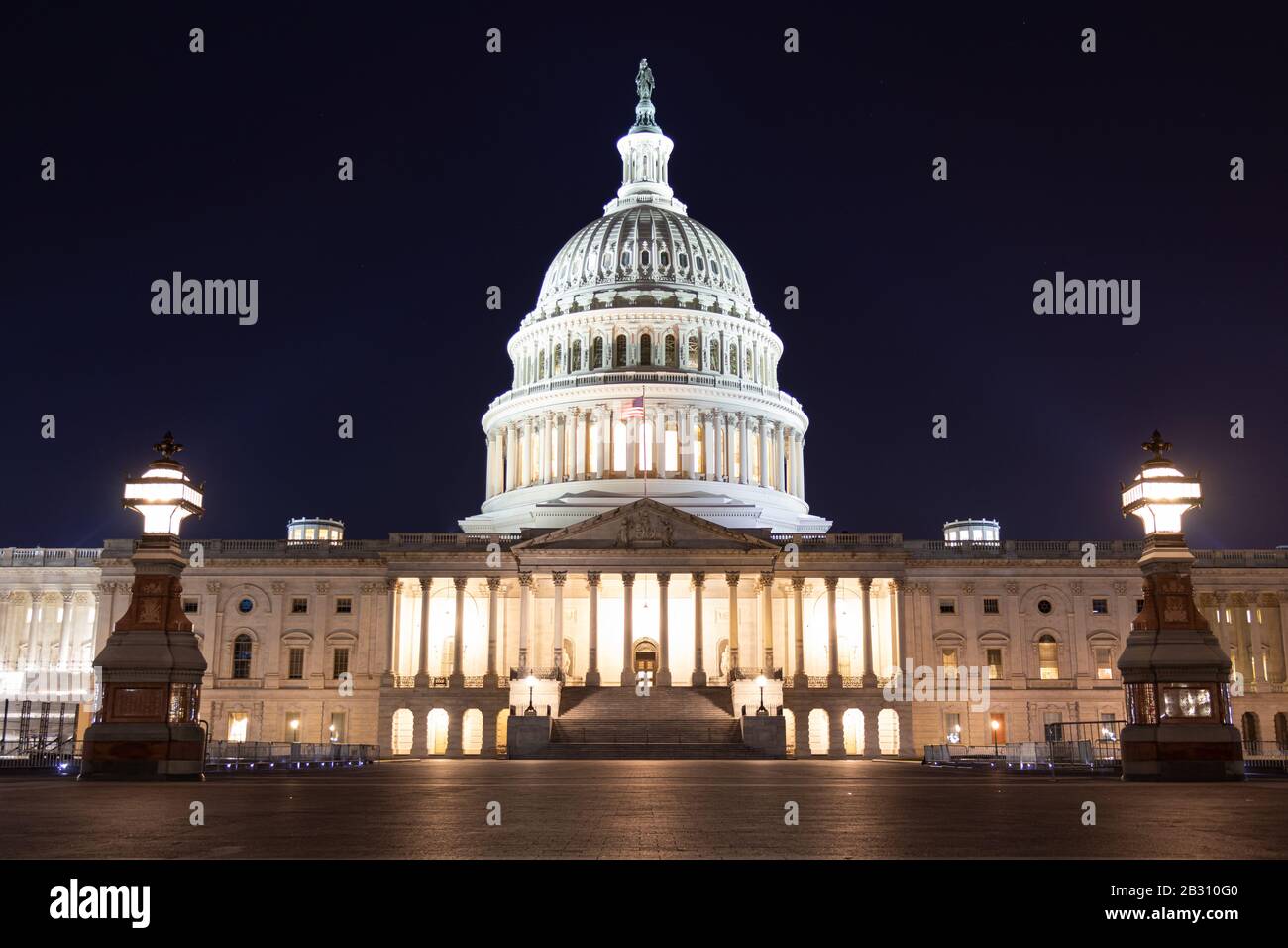 US Capitol Building, east side seen on a quiet, late night in Washington, D.C. Stock Photo