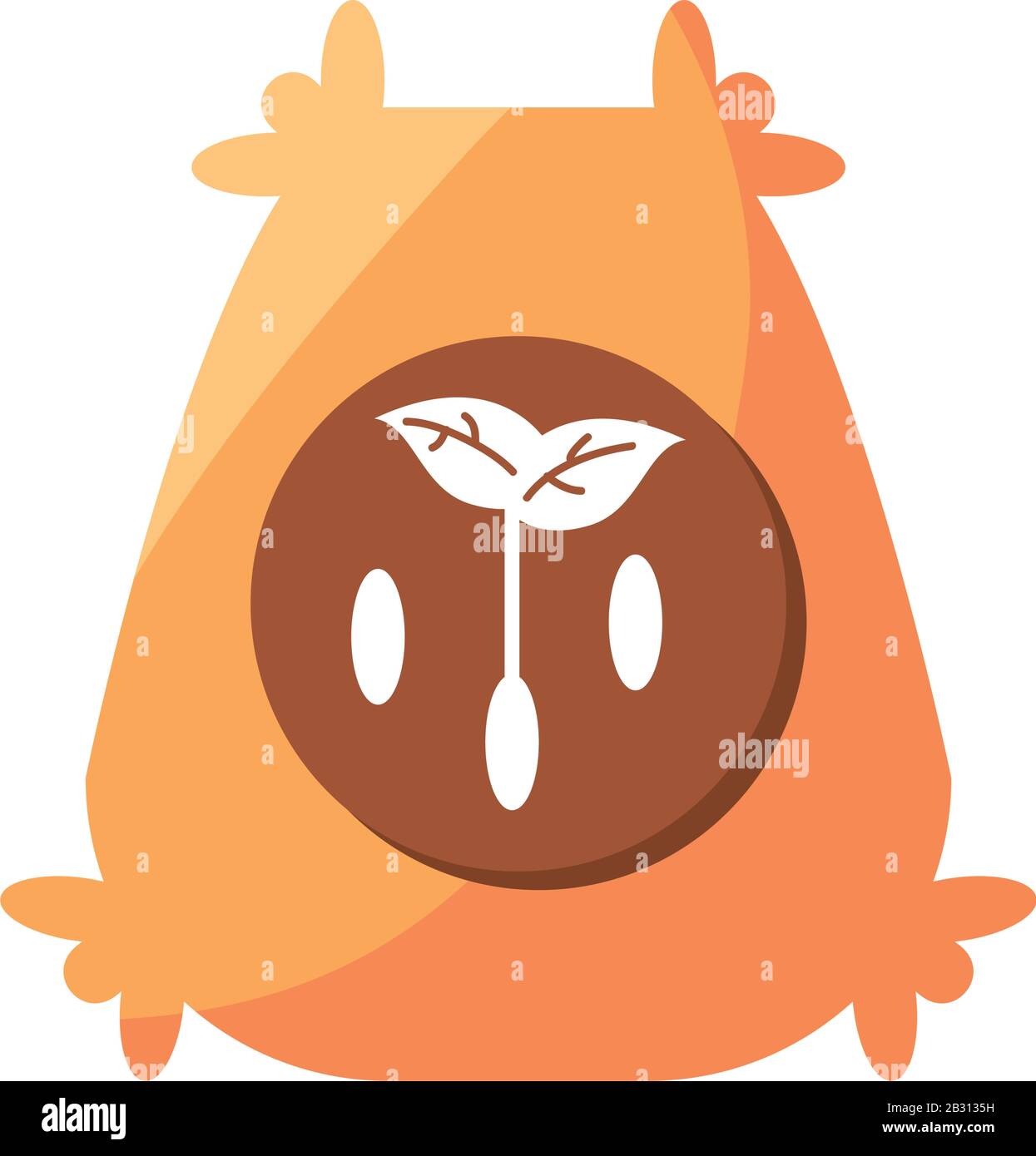 plants seeds bag icon over white background, flat detail style, vector ...