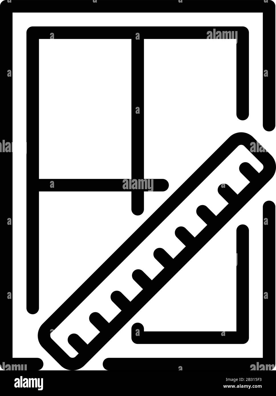 Ruler window measurement icon, outline style Stock Vector Image & Art ...