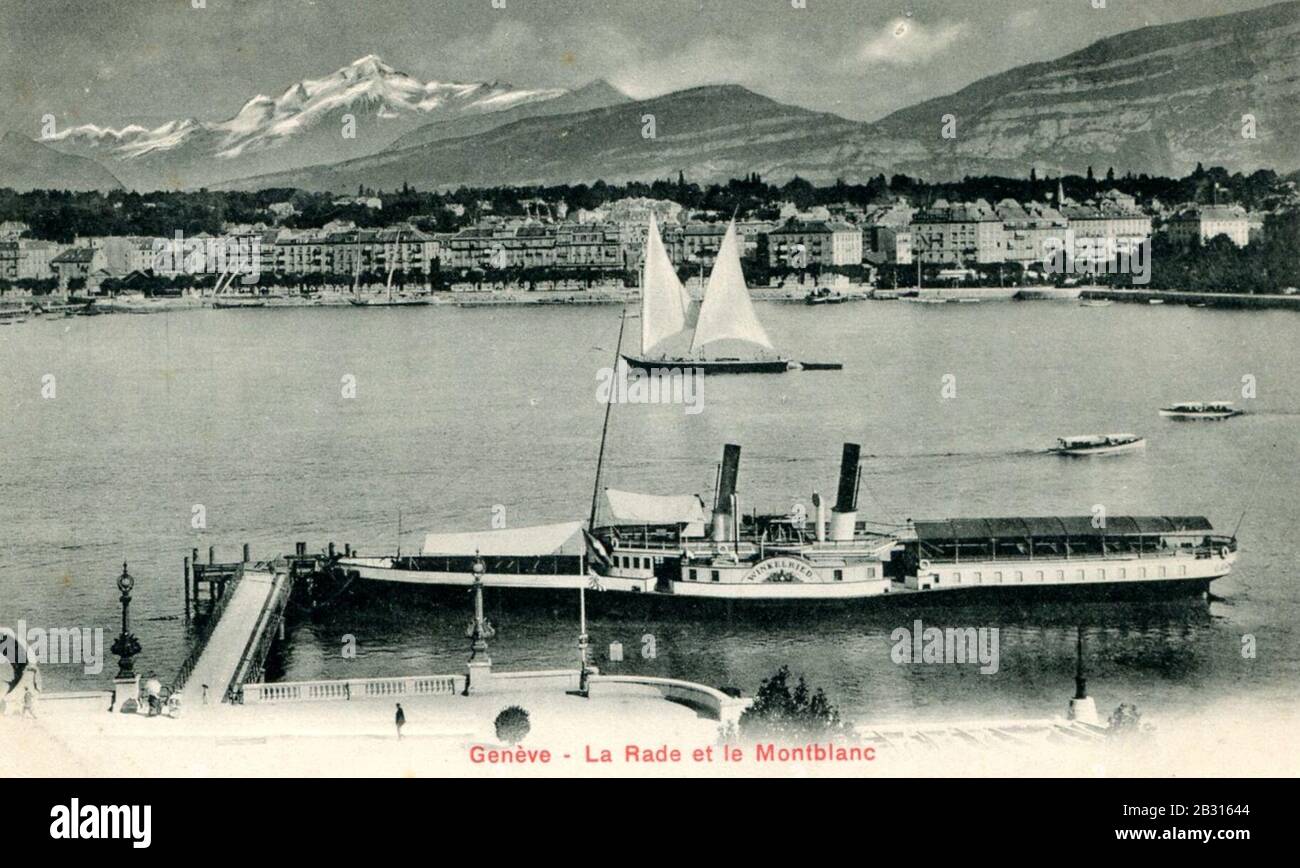 Genève - La Rade et le Montblanc Stock Photo - Alamy