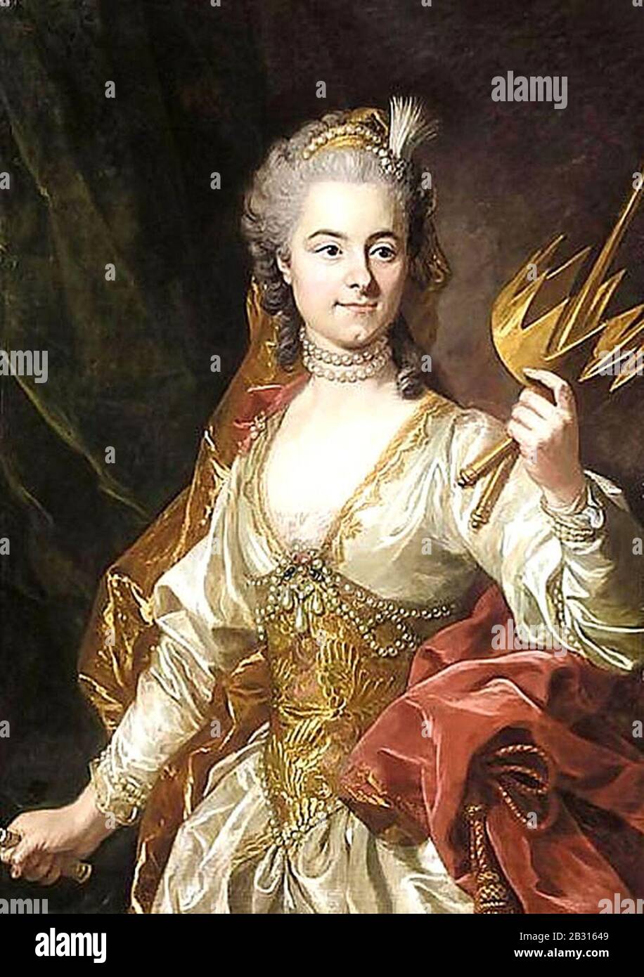 Genevieve de Malboissiere as Melpomene, Muse Of Tragedy by Louis-Michel van Loo. Stock Photo