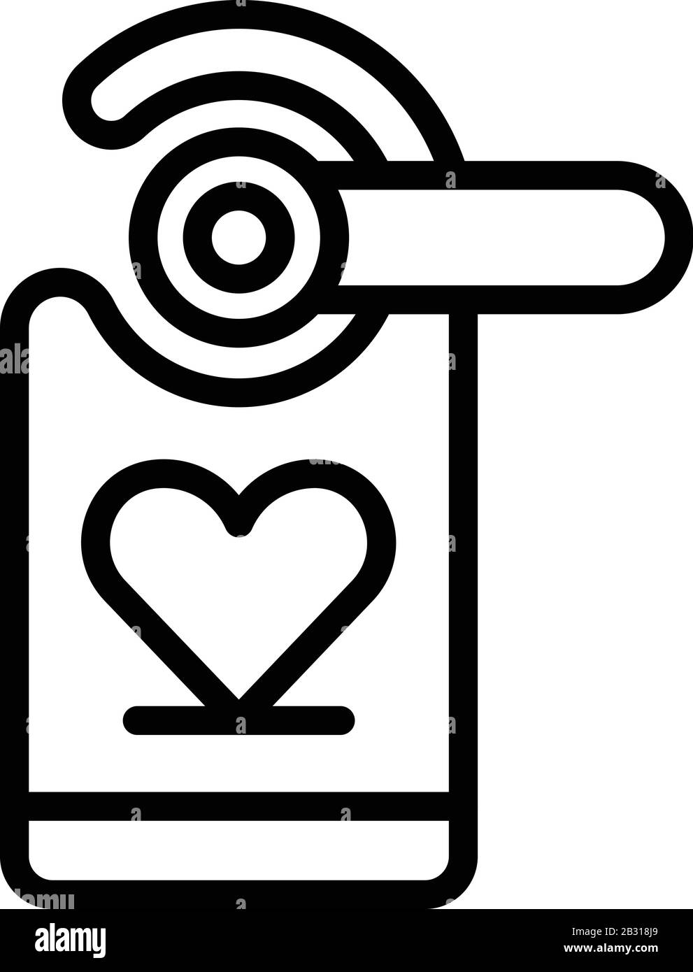 Wedding door tag icon, outline style Stock Vector