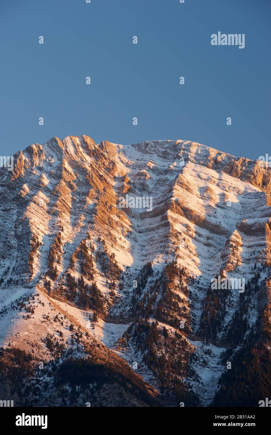 Pena Blanca Peak, Tendenera Mountains, in Tena Valley, Panticosa, Aragon, Huesca, Spain. Stock Photo