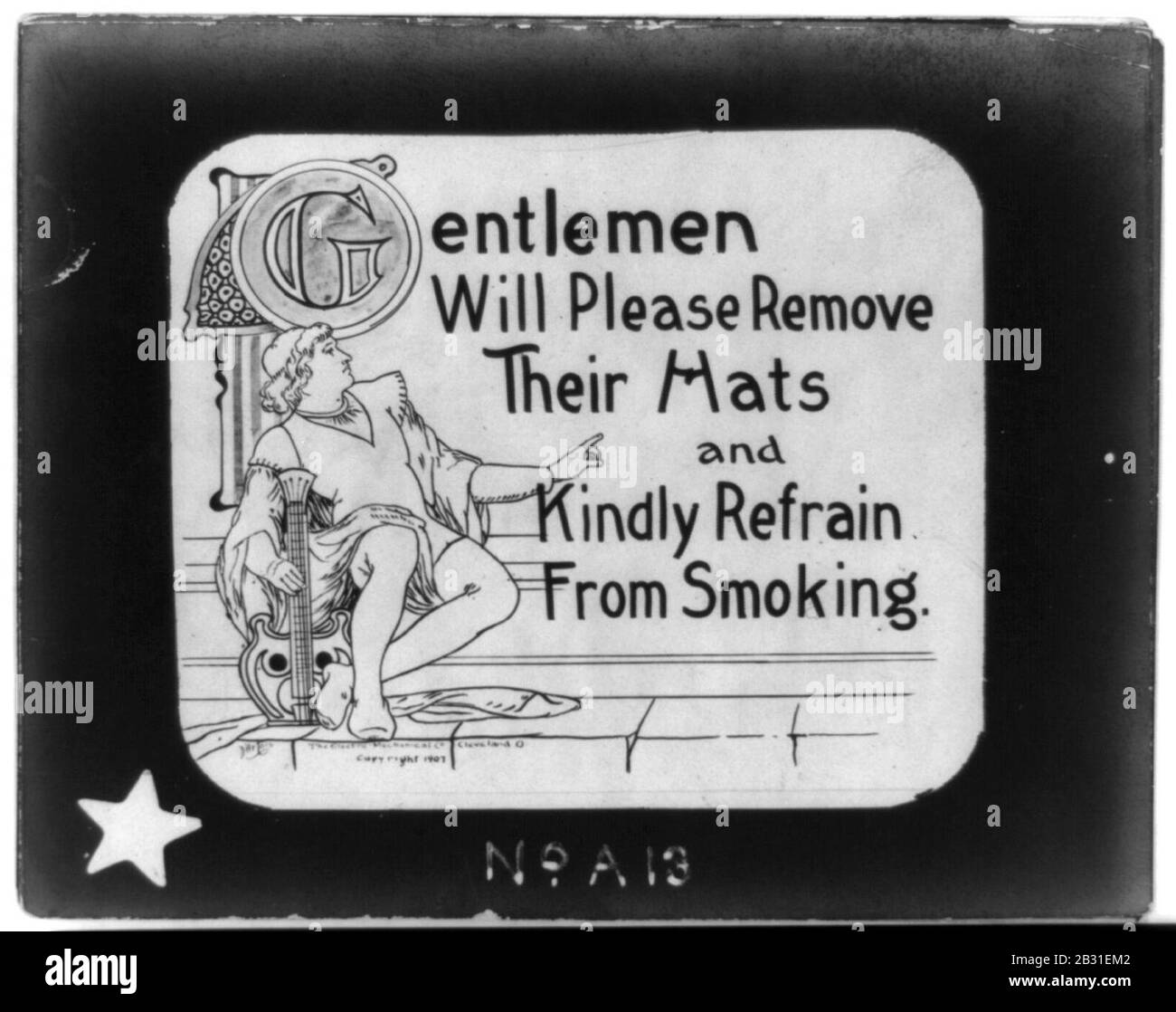 Gentlemen will please remove their hats and kindly refrain from smoking