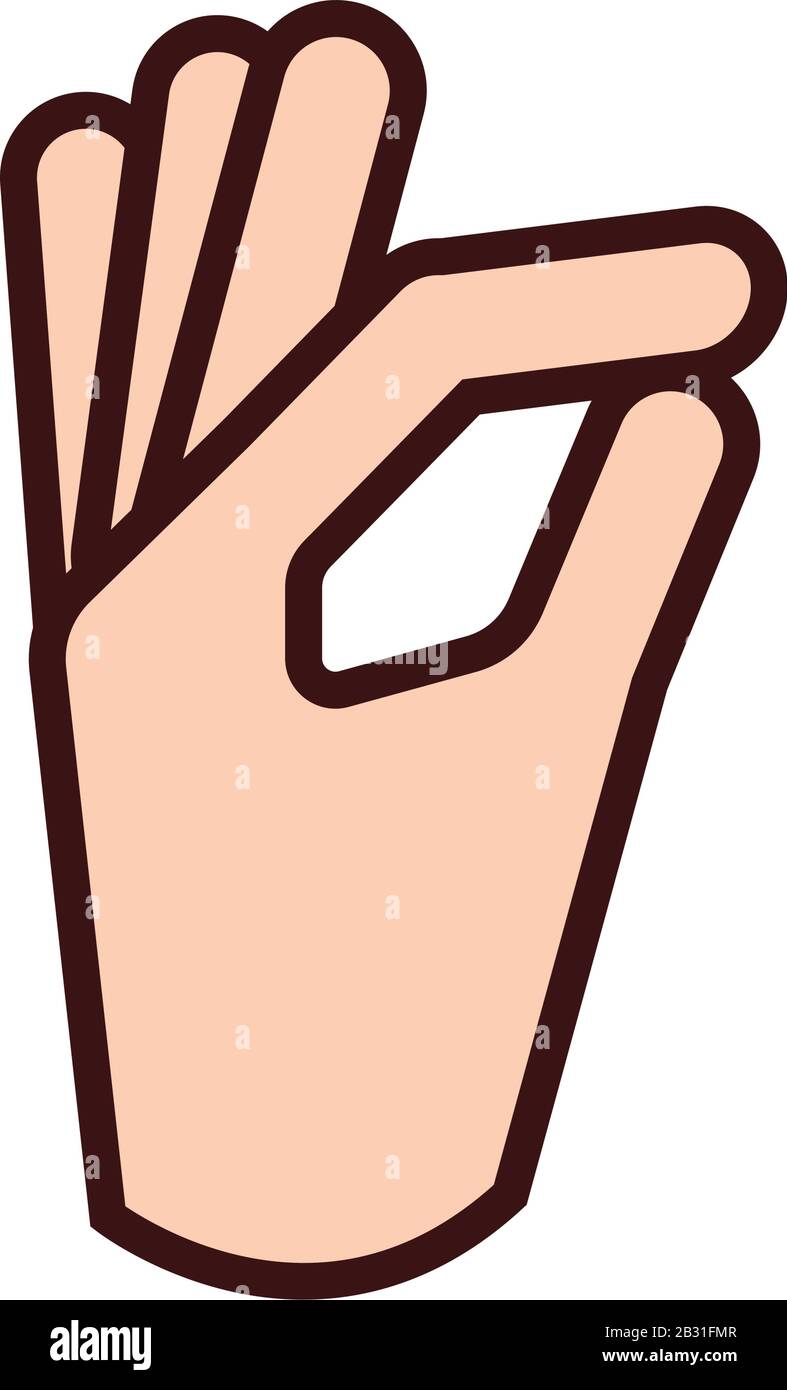 hand snapping fingers signal line and fill style Stock Vector Image