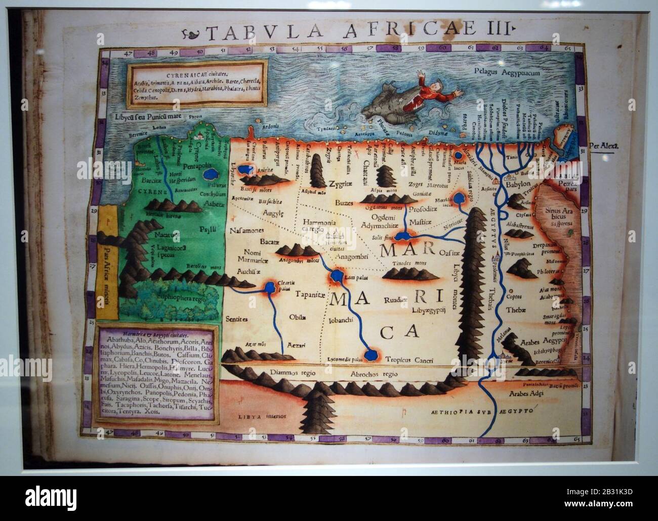 Geographia by Ptolemy, Aphricae Tabula III, 1540 Basel edition - Maps of Africa - Stock Photo
