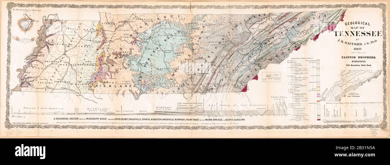 Geological map of Tennessee Stock Photo