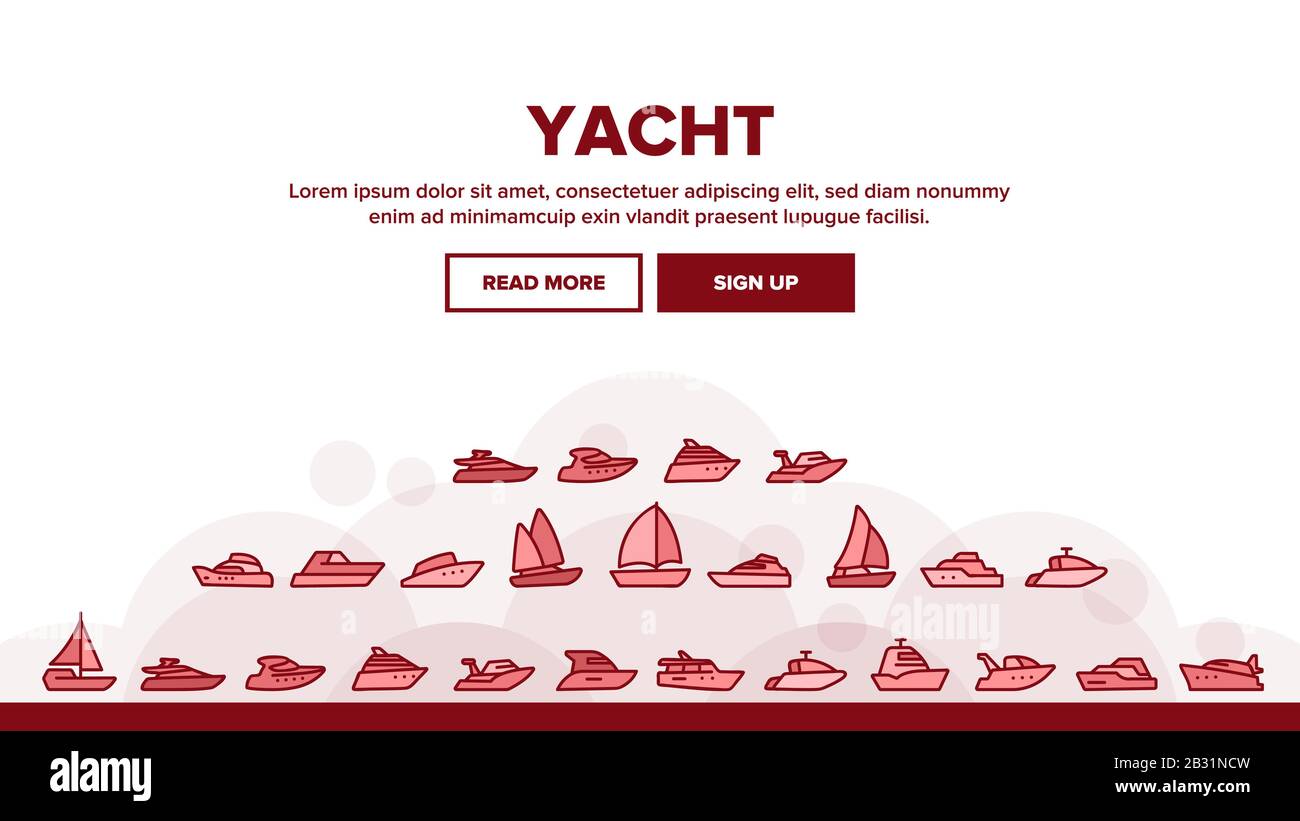Yacht Marine Transport Landing Header Vector Stock Vector Image & Art ...