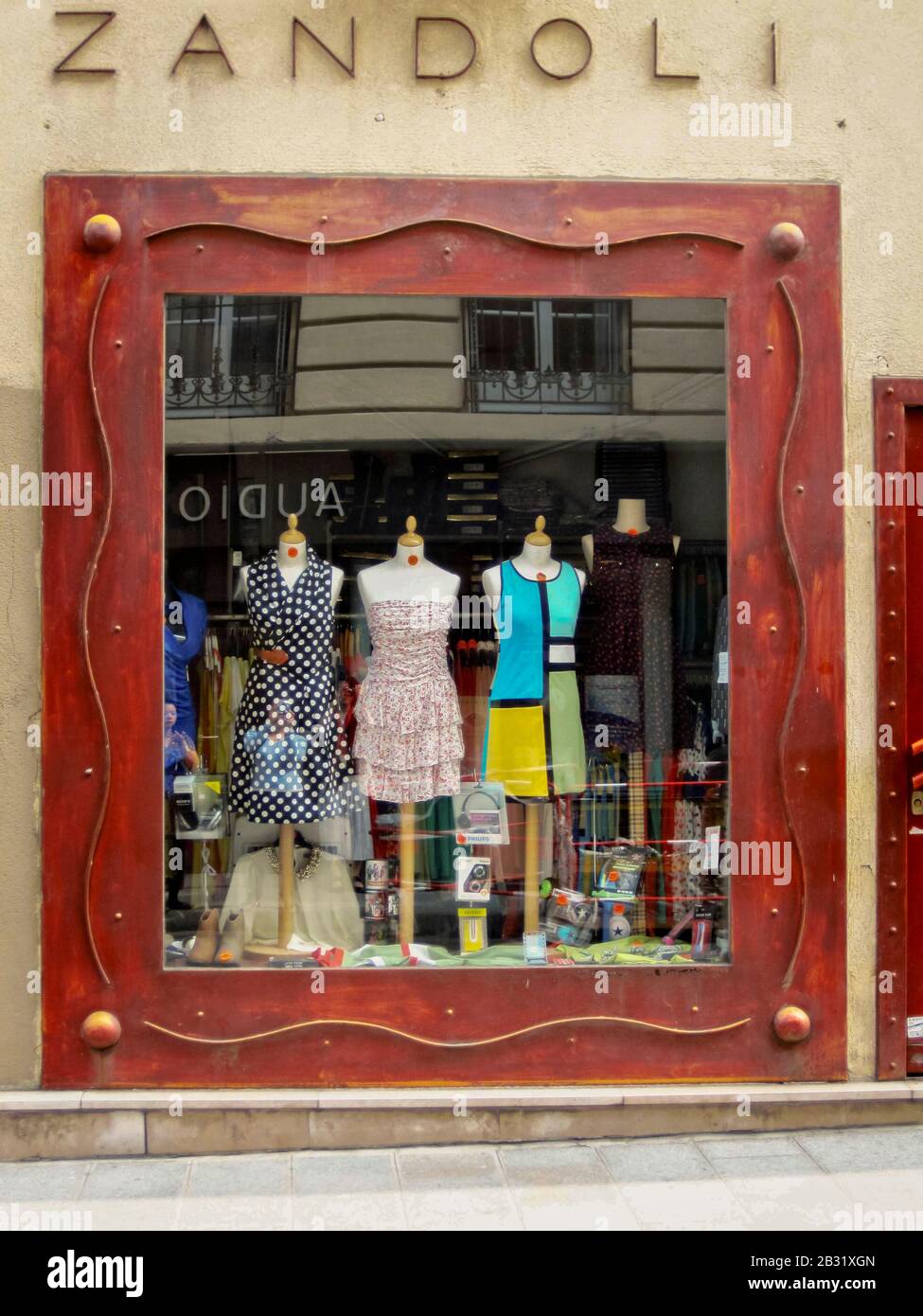 A retail shop that has been in business for sometime, is a fixture in the Marais district. Stock Photo