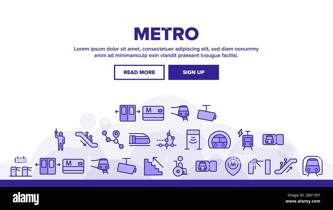 Metro Underground Landing Header Vector Stock Vector Image & Art - Alamy