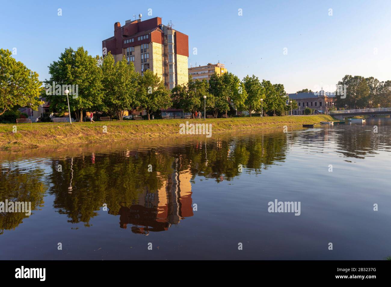 Riverfront in Vukovar, Danube, Croatia Stock Photo
