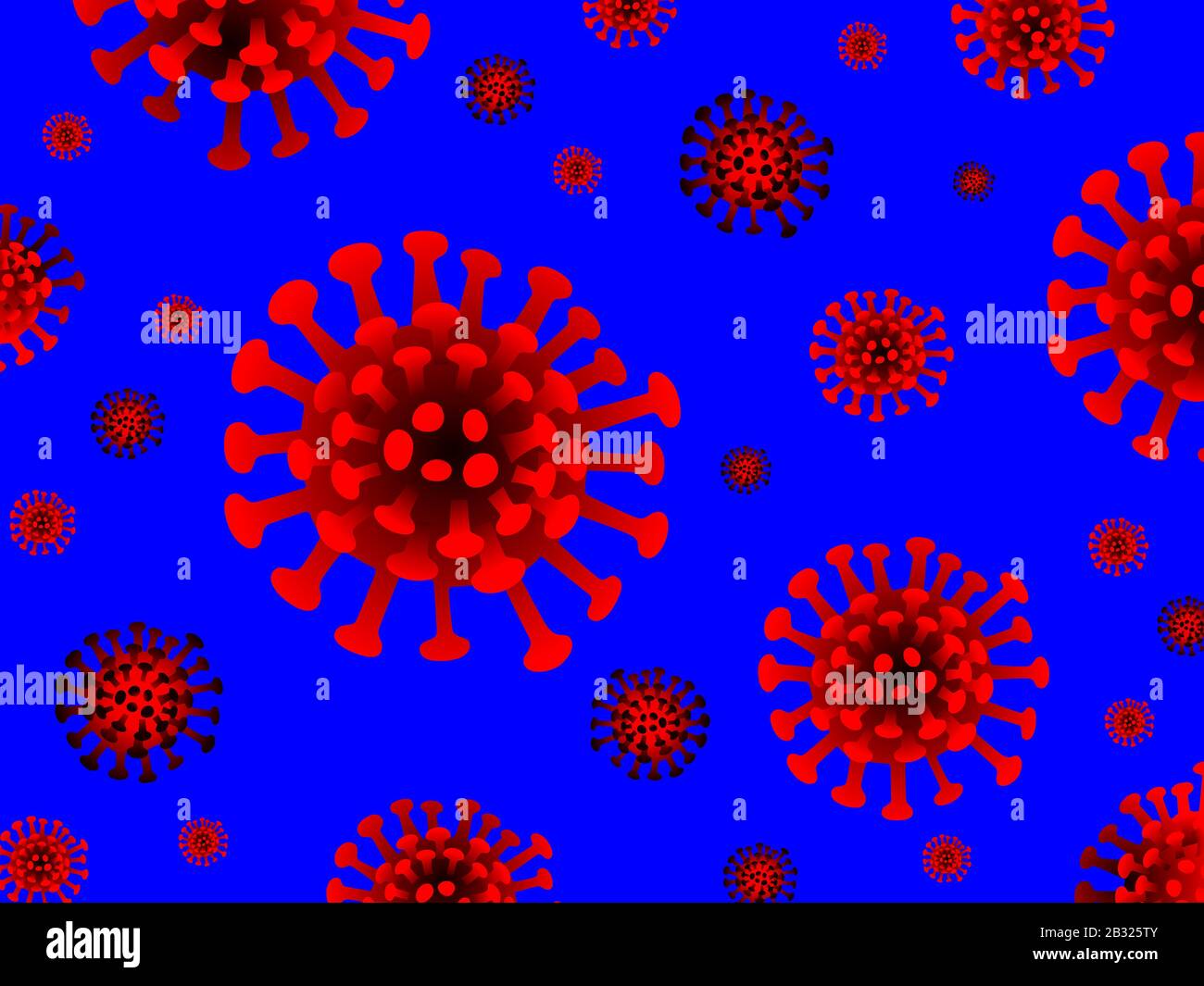 Coronavirus COVID-19 on blue background. Stock Vector