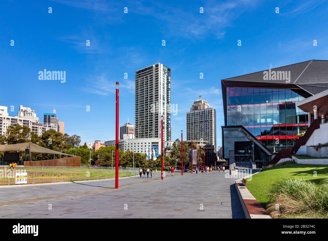 Pedestrian area at the Darling Harbour in Sydney, Australia. Stock Photo