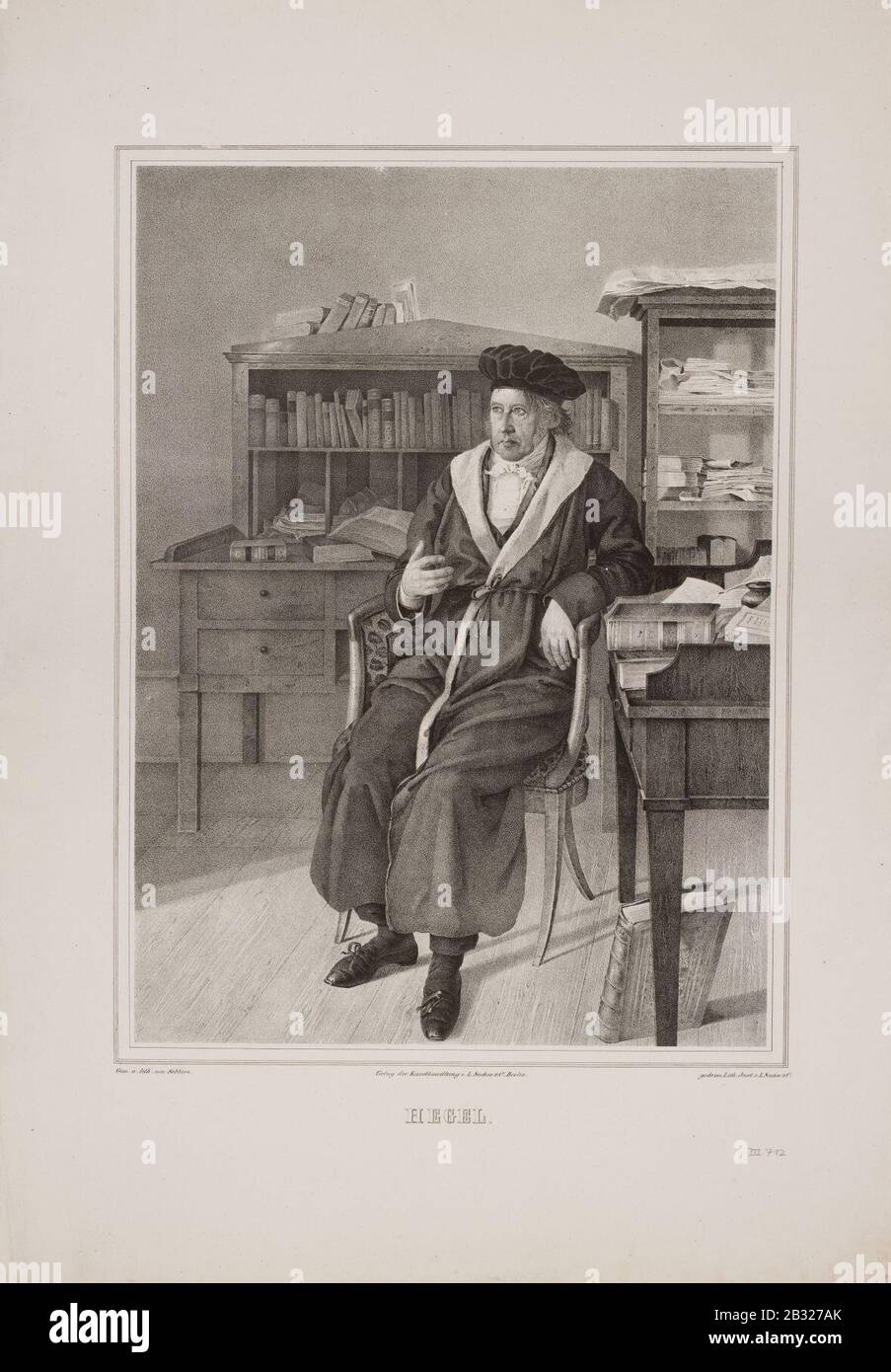Georg Wilhelm Friedrich Hegel by Julius Ludwig Sebbers. Stock Photo