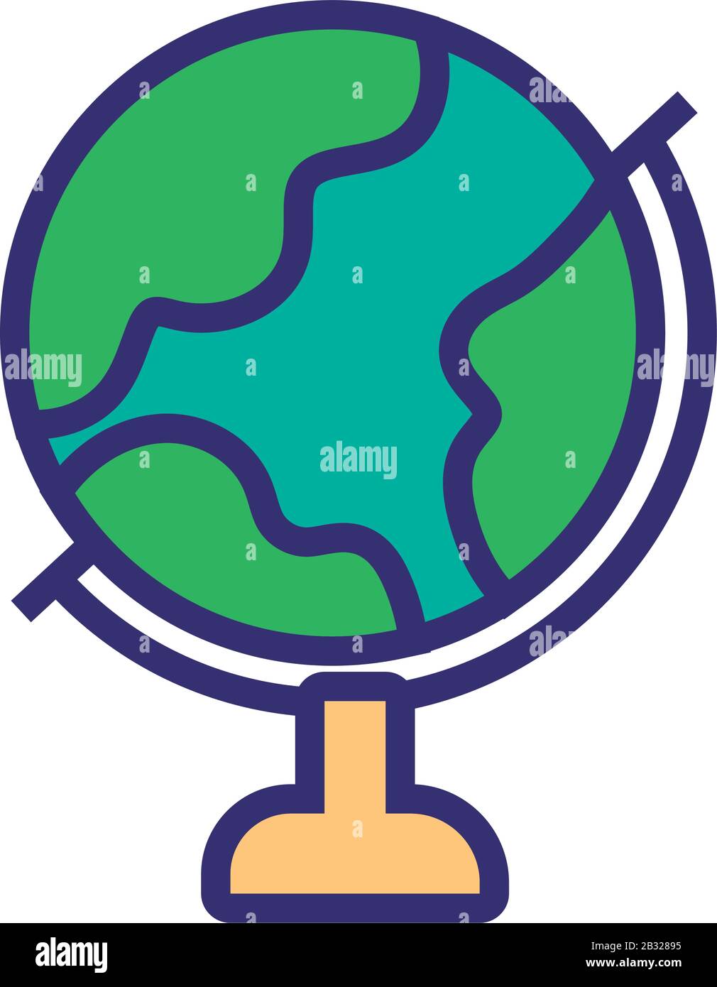 world planet earth line and fill style icon Stock Vector Image & Art ...