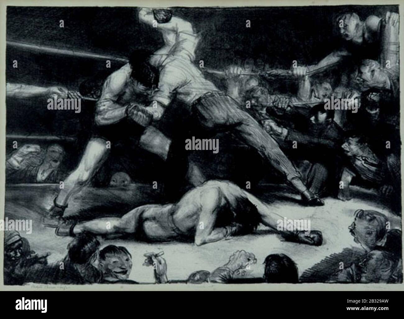 George Bellows - A Knockout (1921). Stock Photo