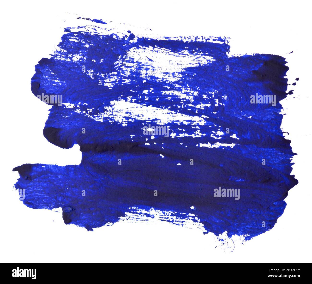 Blue brush strokes isolated on white background Stock Photo - Alamy