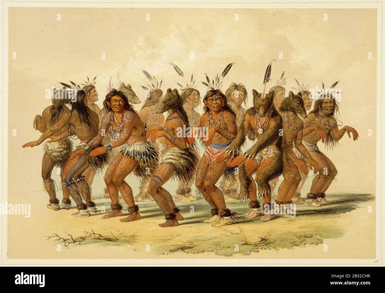 George Catlin - The Bear Dance Stock Photo - Alamy