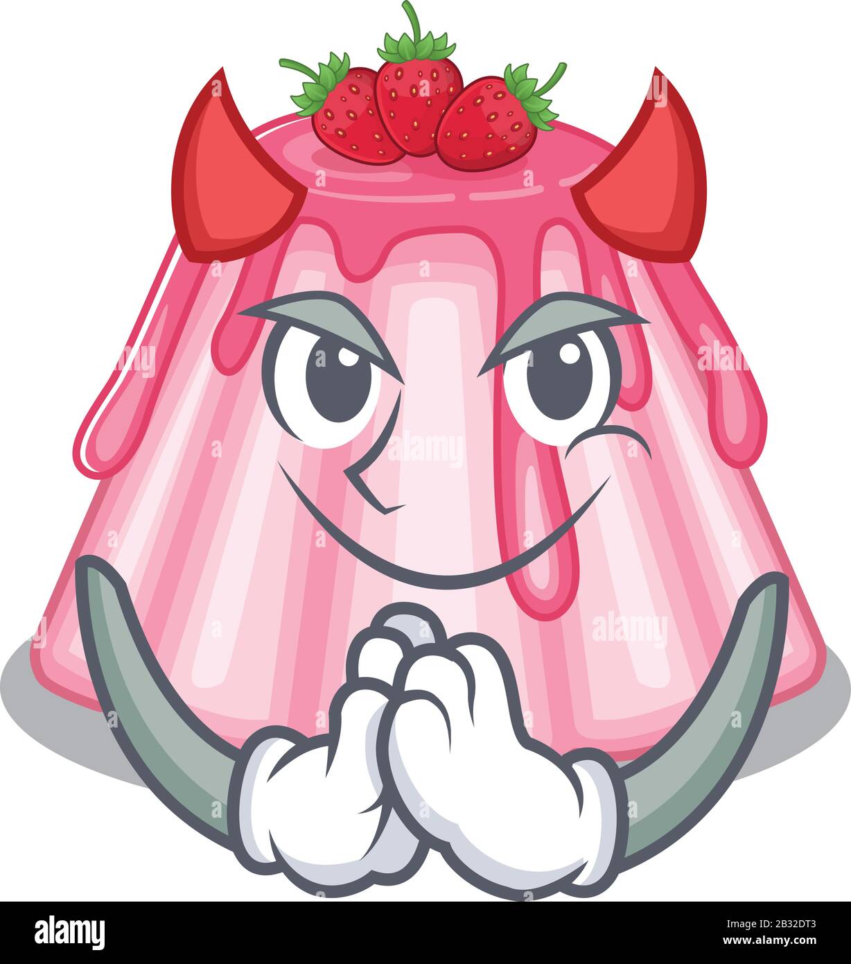 Devil strawberry jelly Cartoon in character design Stock Vector Image