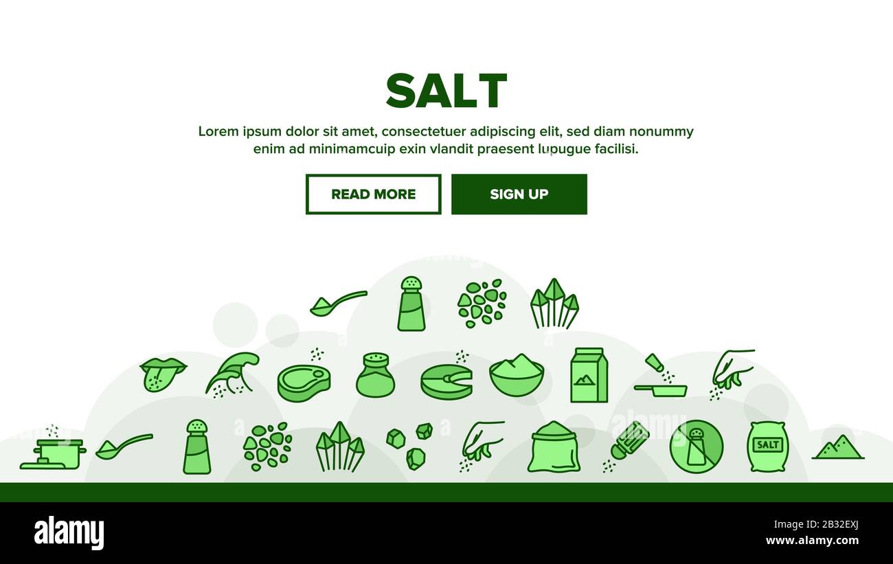 Salt Flavoring Cooking Landing Header Vector Stock Vector Image & Art