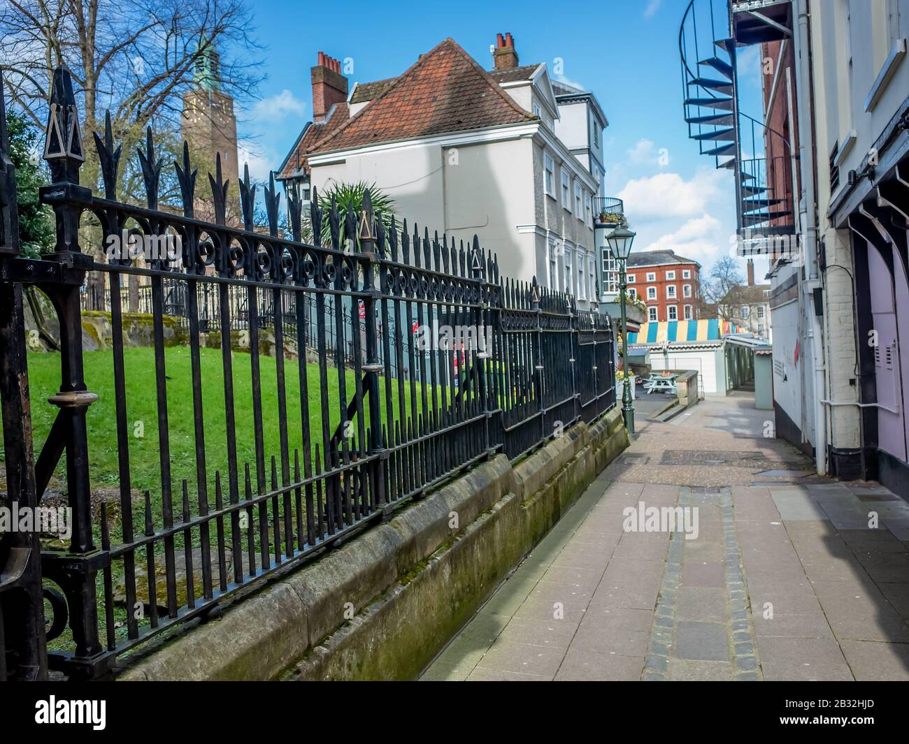 34 Norwich, Norfolk, UK March 01 2020. Weaver's Lane. An alleyway