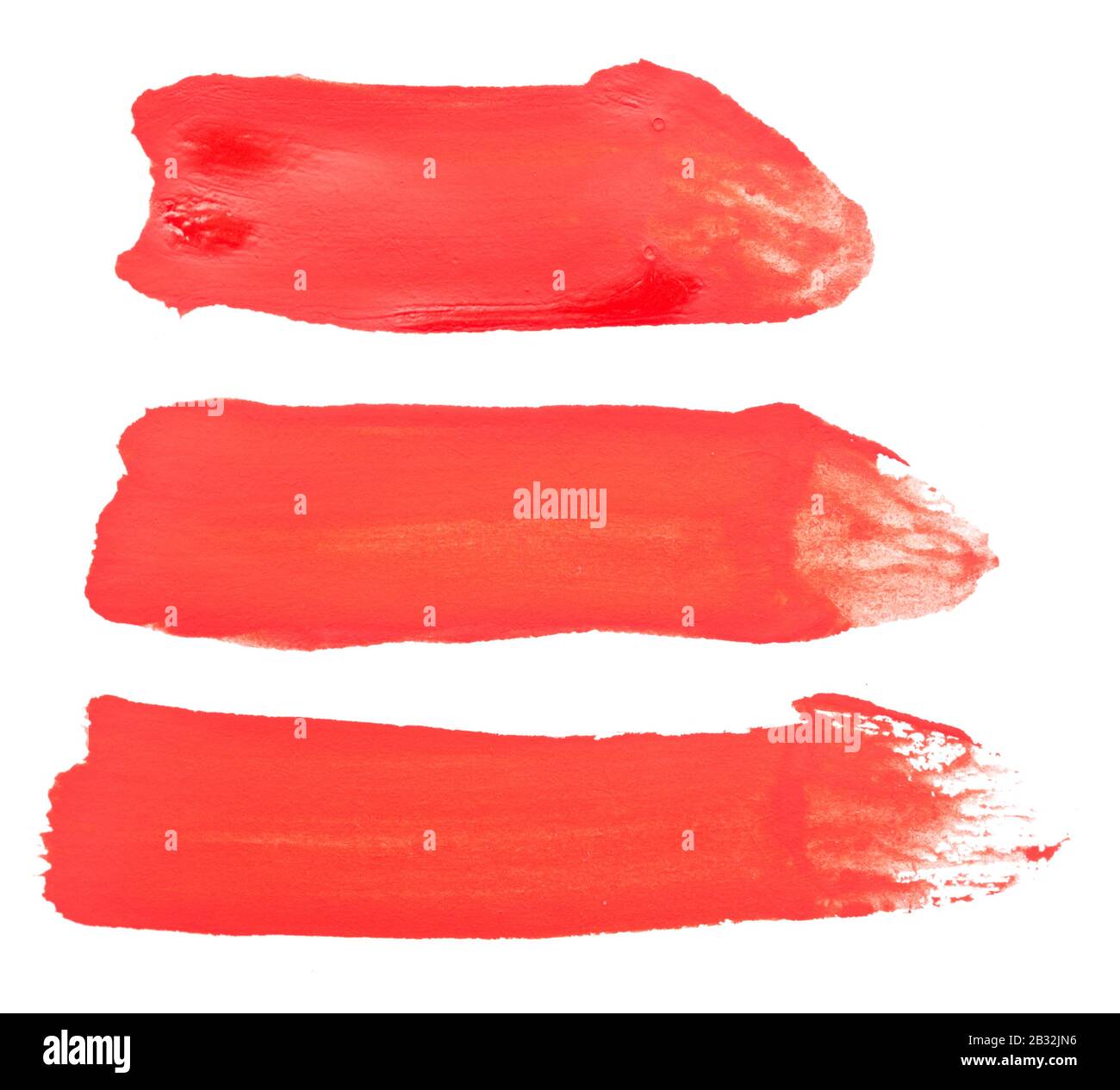 Red brush strokes isolated on white background Stock Photo - Alamy