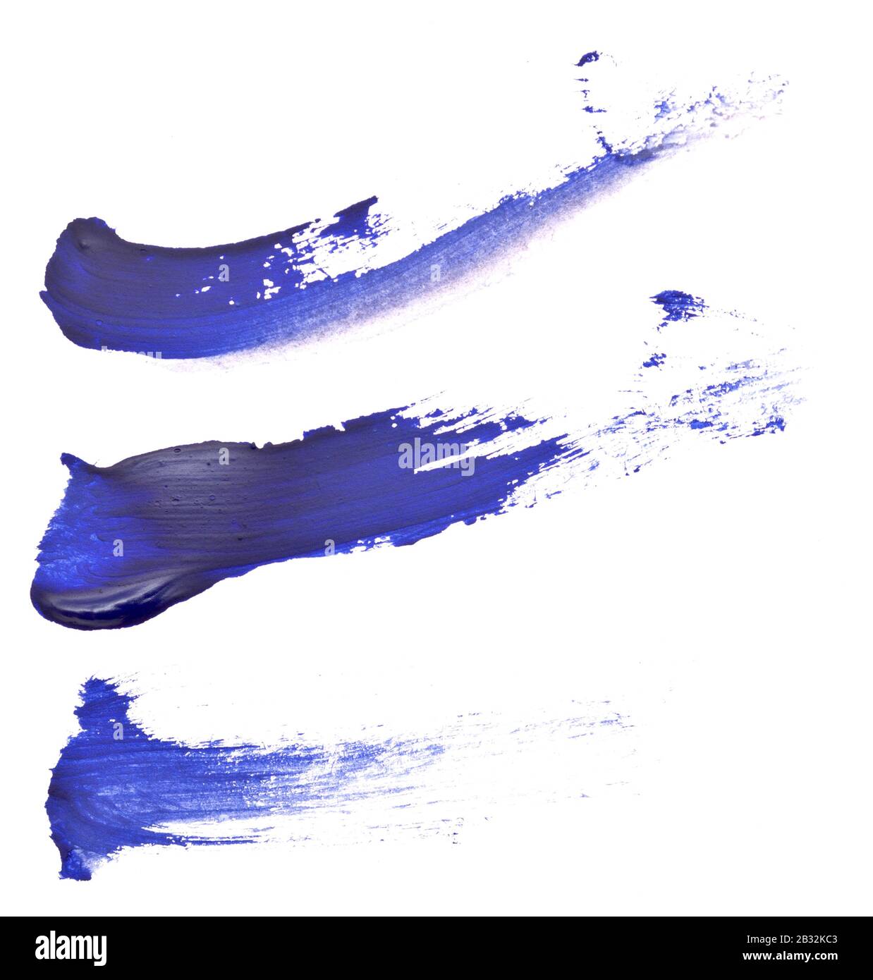 Blue brush strokes isolated on white background Stock Photo - Alamy