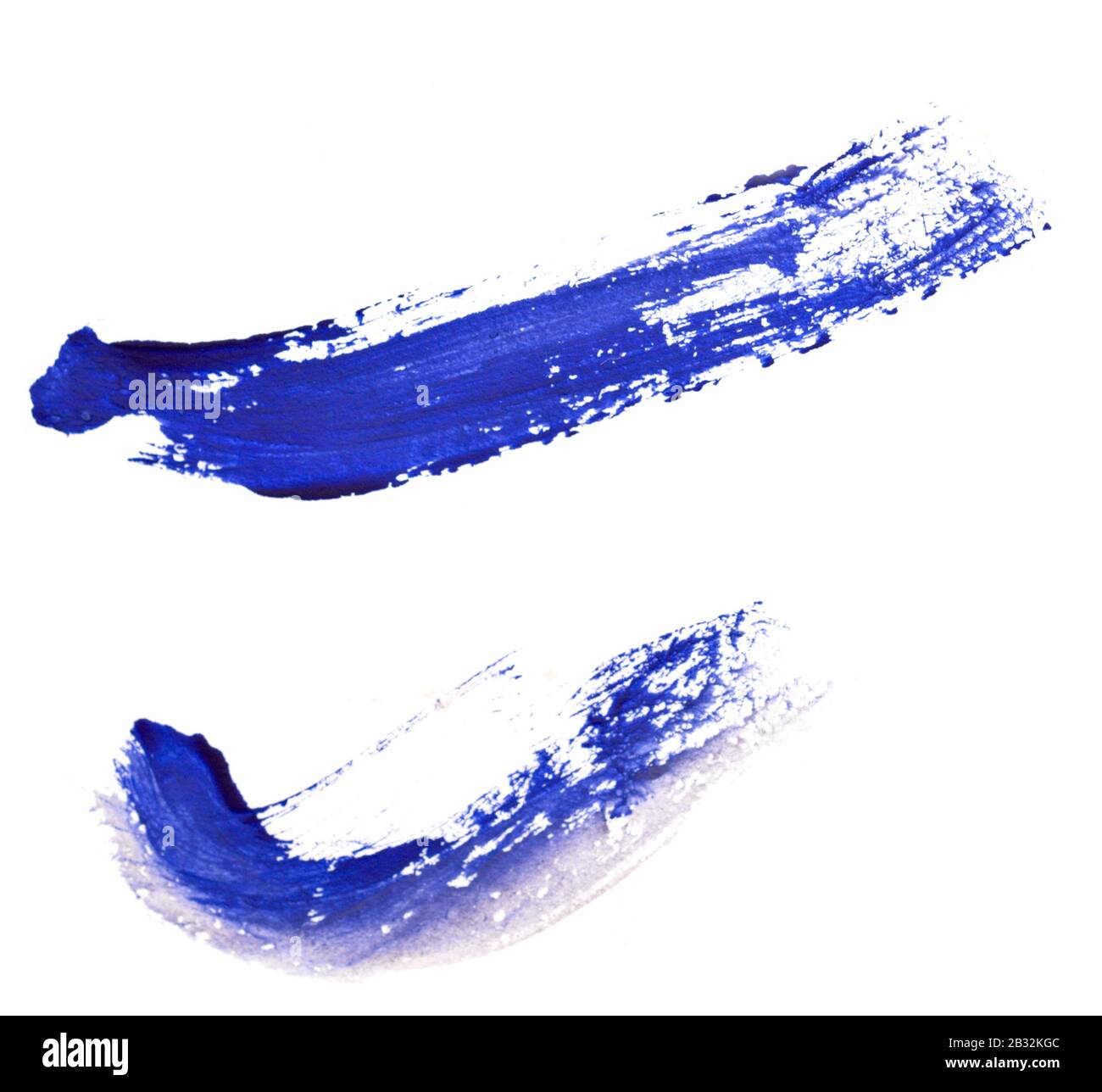 Blue brush strokes isolated on white background Stock Photo - Alamy