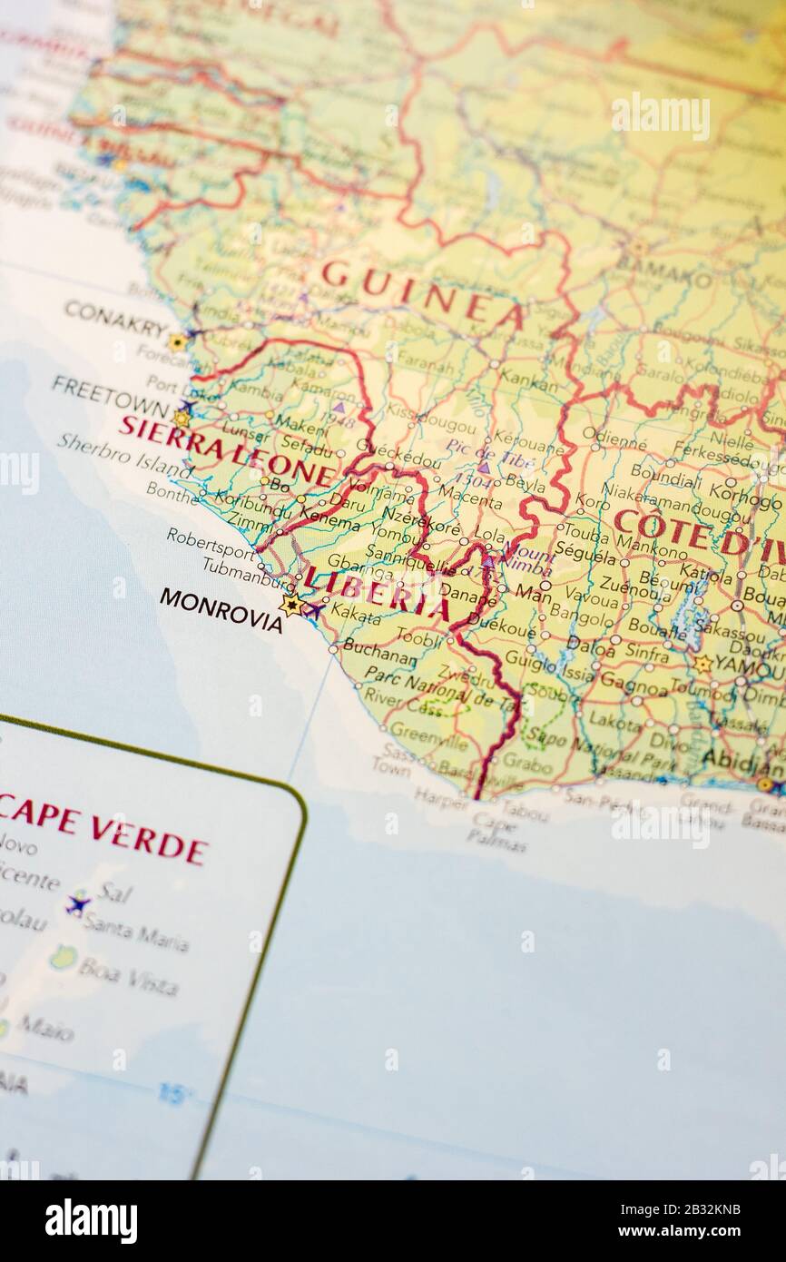 Maps of liberia hi-res stock photography and images - Alamy