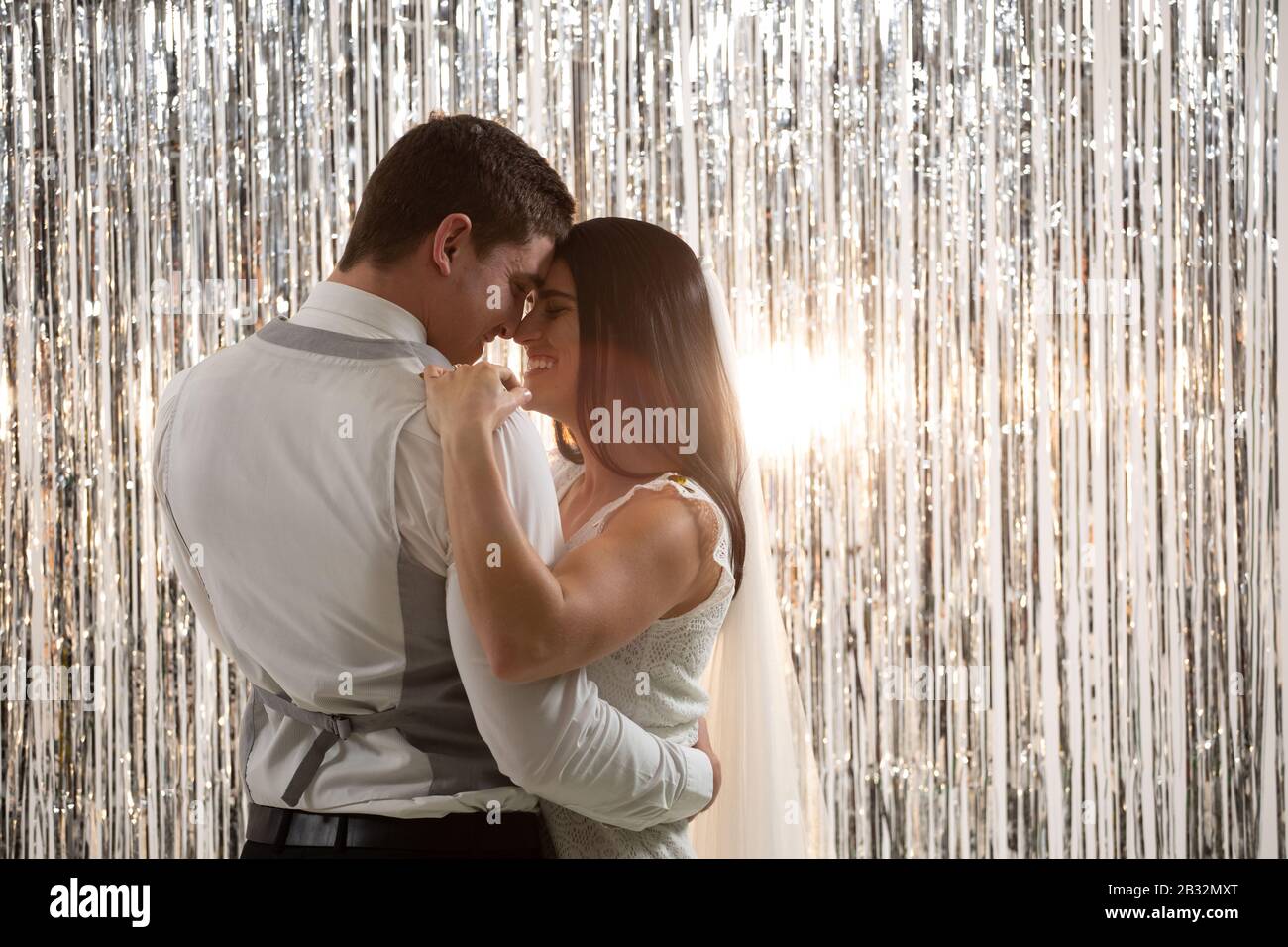 Couple dancing on their wedding day Stock Photo